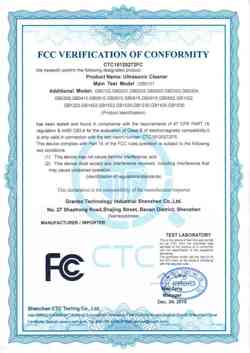 Export FCC Certification - Granbo Technology Industrial Shenzhen Co., Ltd.