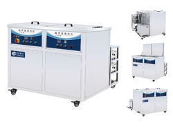 Double tanks ultrasonic cleaner with filtering system and drying tank